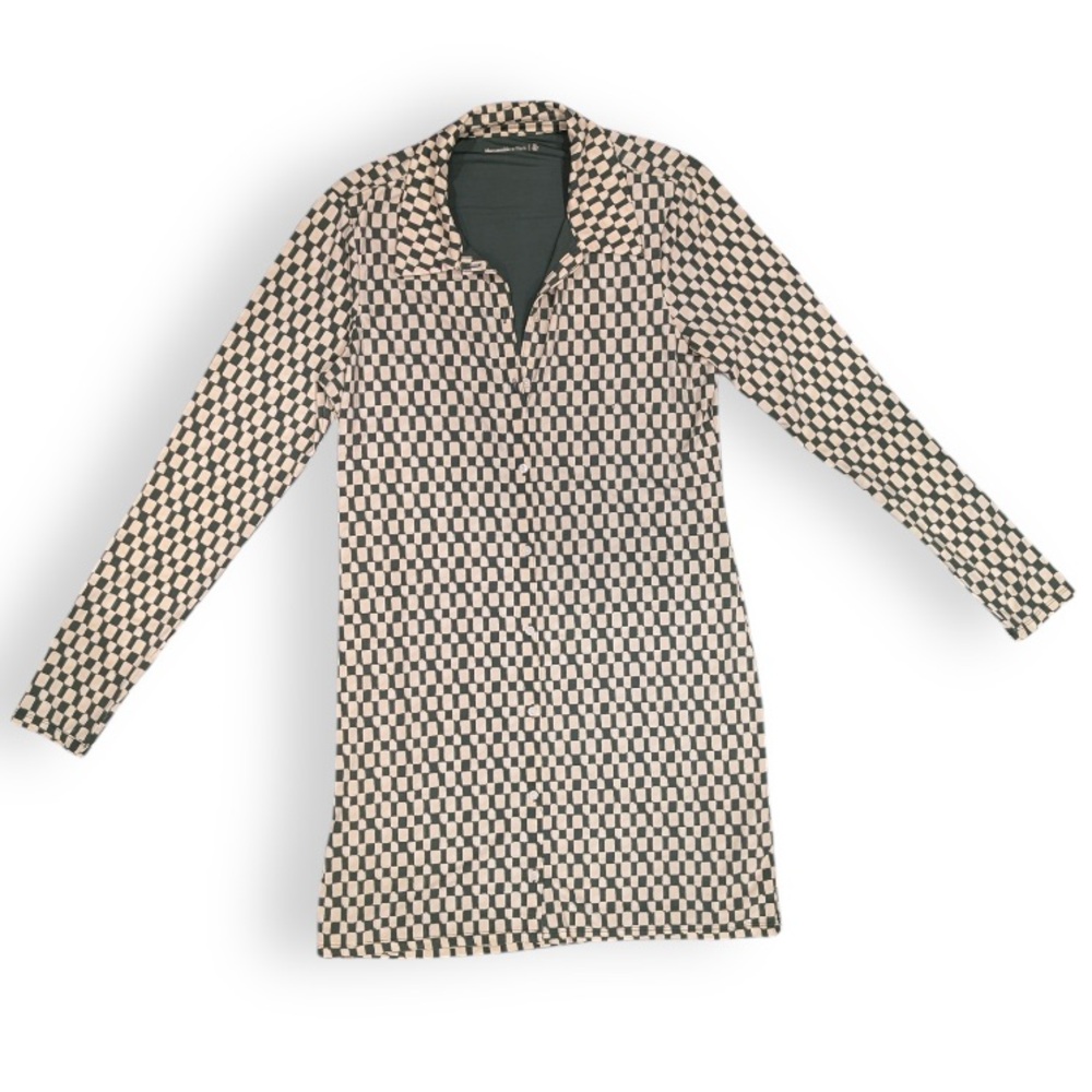 Abercrombie & Fitch Green & White Checkered Dress - Picture 2 of 6